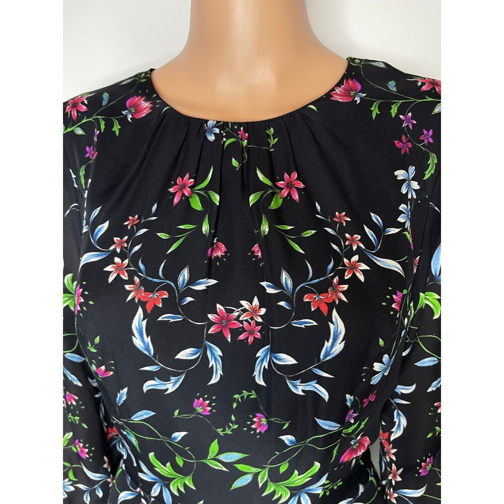 Milly Diana Silk Dress size 8 Black Floral New Fit and flare Cocktail - Picture 11 of 16
